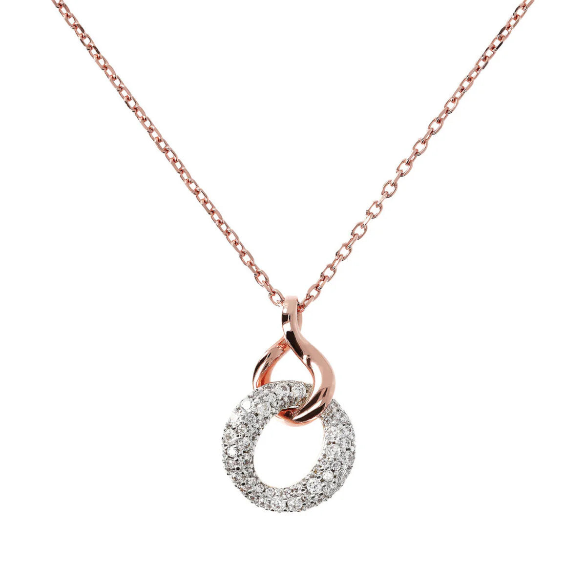 Collana Bronzallure Doppio Pendente con Pavé in Cubic Zirconia