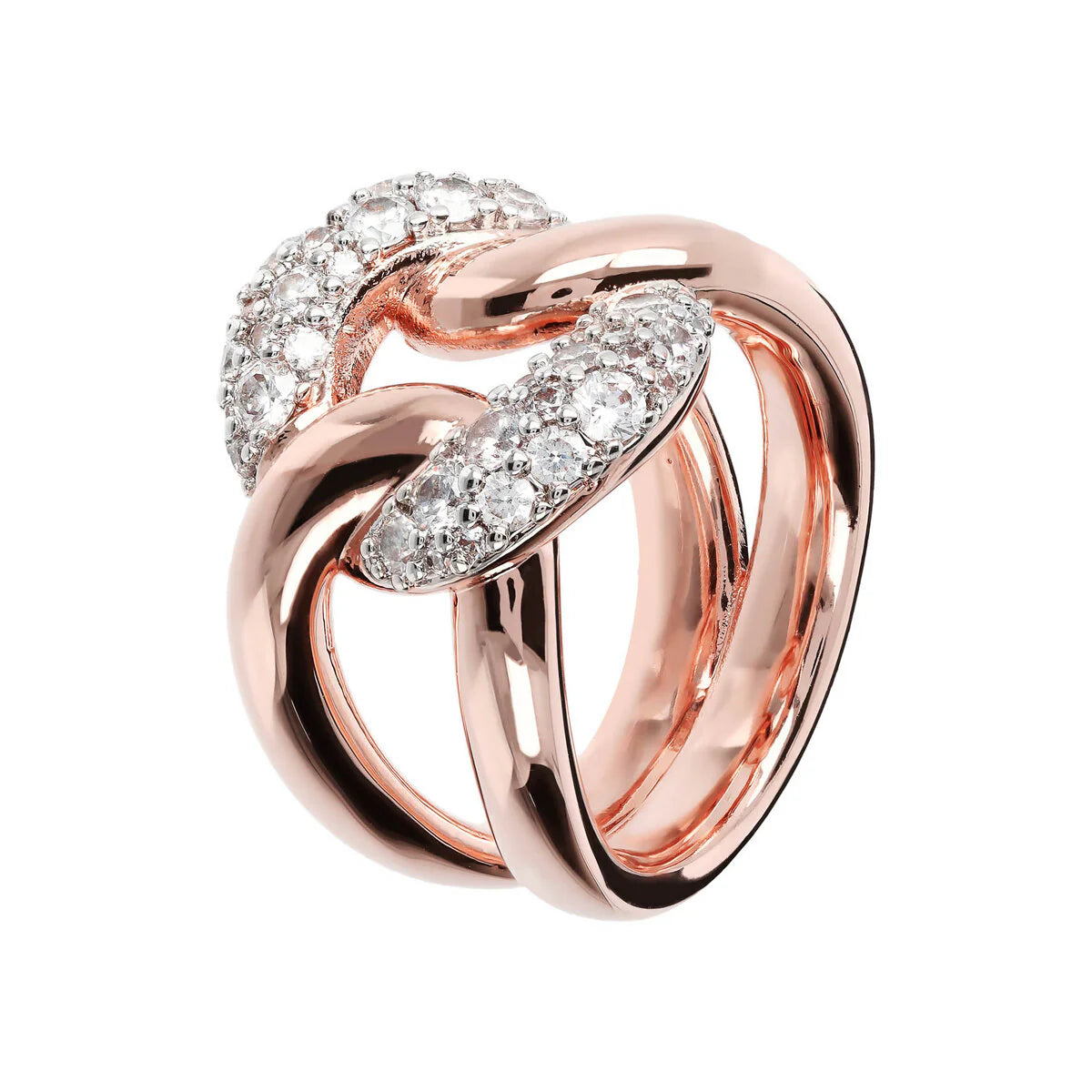 Anello a Fascia Bronzallure con Elemento in Cubic Zirconia