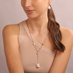 Orecchini Bronzallure Pendenti a Goccia con Perle Barocche d'Acqua Dolce Bianche Ø 13 mm