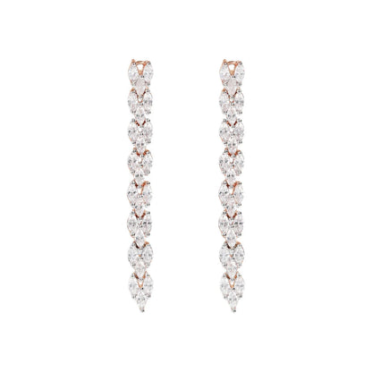 Orecchini Bronzallure Pendenti Lunghi Design Treccia con Cubic Zirconia