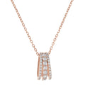 Collana Bronzallure Catena Forzatina con Pendente Pavé Triplo Filo in Cubic Zirconia
