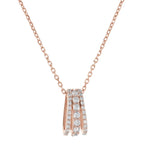 Collana Bronzallure Catena Forzatina con Pendente Pavé Triplo Filo in Cubic Zirconia