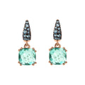 Orecchini pendenti Bronzallure Prisma Gem Quadrata e Pavé Green