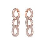 Orecchini pendenti Bronzallure Catena Grumetta con Pavé di Cubic Zirconia