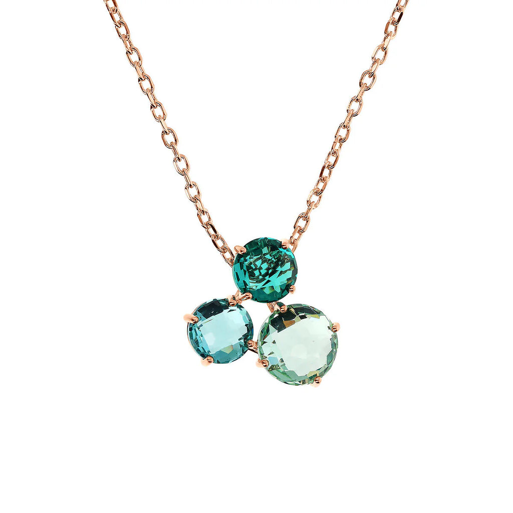 Collana Bronzallure Pendente Trilogy in Prisma Gem Taglio Mosaico