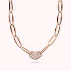 Collana Bronzallure donna Maglie Marquise e cuore in pavè
