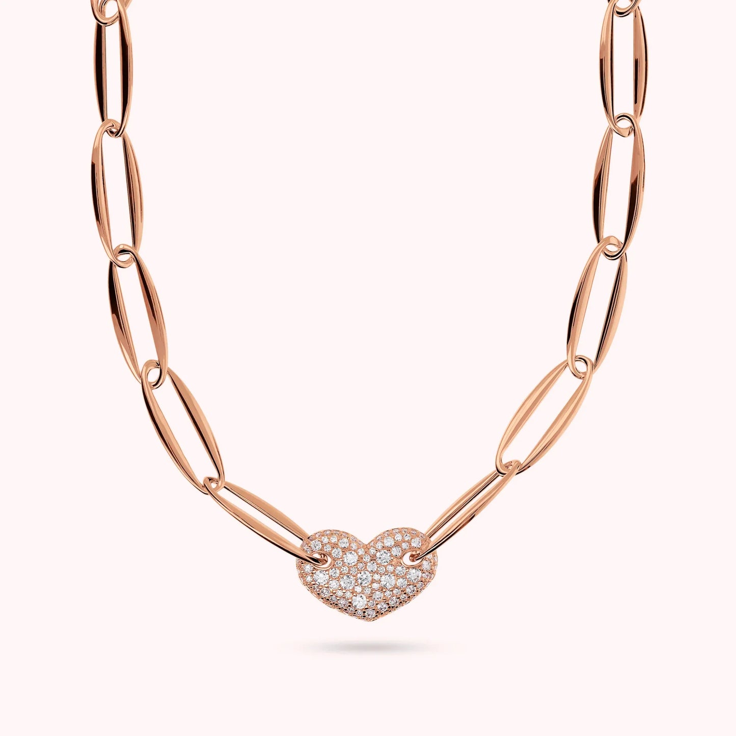 Collana Bronzallure donna Maglie Marquise e cuore in pavè