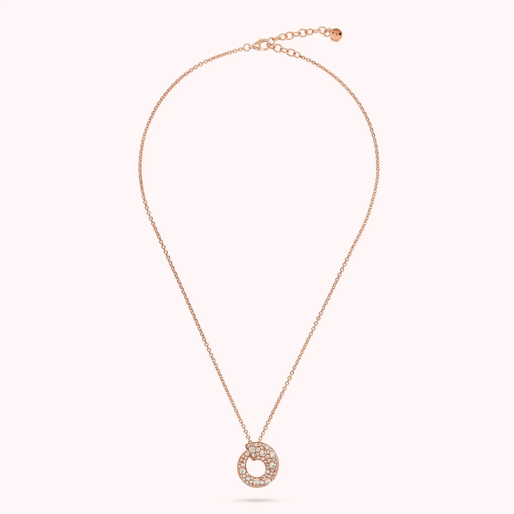 Collana Bronzallure donna Catena rolò e cerchio graduato pavè