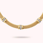 Collana Bronzallure donna Maglia popcorn con rondelle in pavè