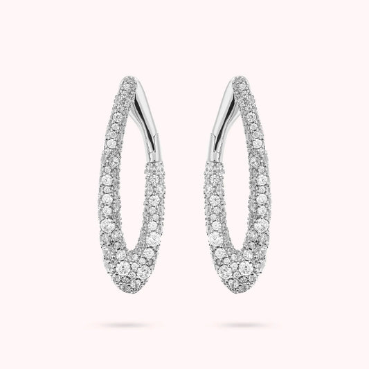 Orecchini Bronzallure donna Ovali white pavè