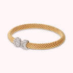 Bracciale rigido Bronzallure donna Maglia popcorn con pavè centrale