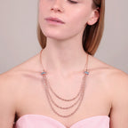 Collana Bronzallure donna Multifilo rolò con elementi pavè