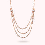 Collana Bronzallure donna Multifilo rolò con elementi pavè