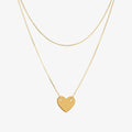 Collana Milor donna Multifilo con Doppia Catena Rolo e Pendente Cuore Oro 375