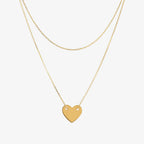 Collana Milor donna Multifilo con Doppia Catena Rolo e Pendente Cuore Oro 375