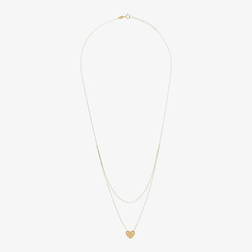 Collana Milor donna Multifilo con Doppia Catena Rolo e Pendente Cuore Oro 375