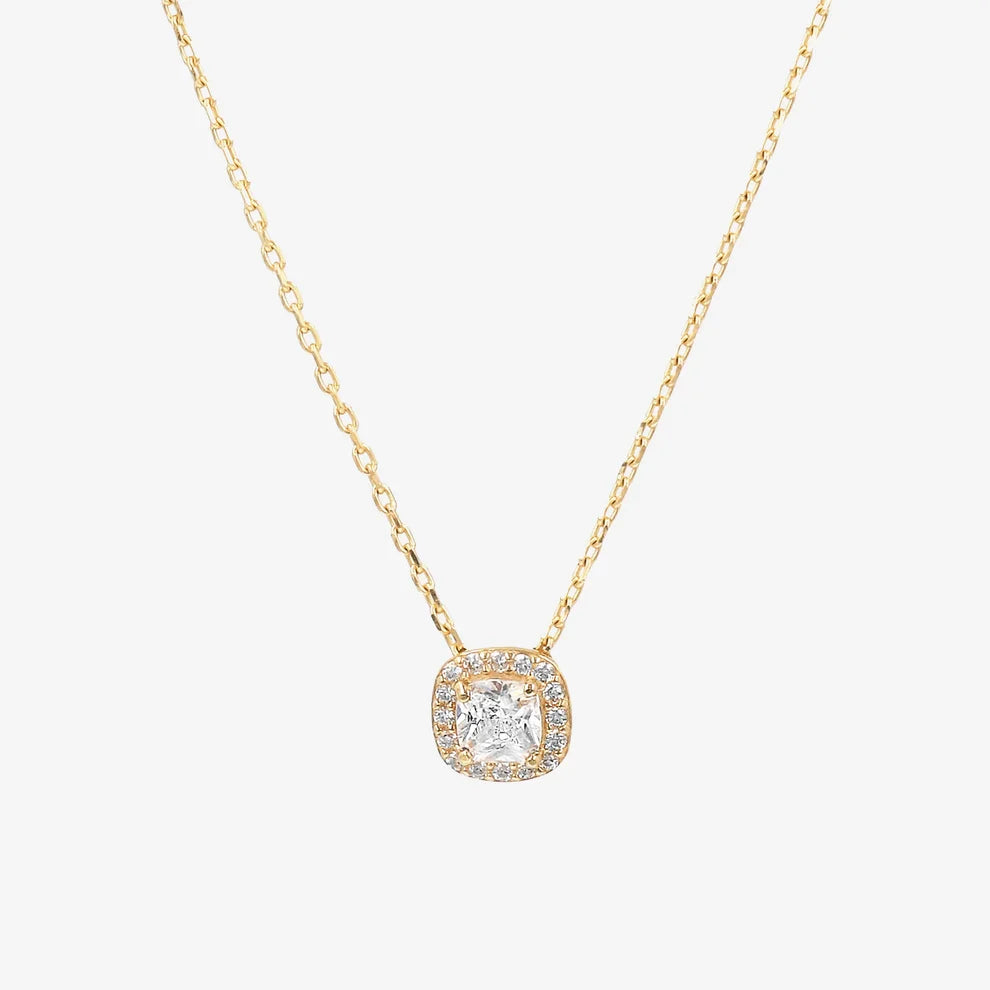 Collana Milor donna Catena Forzatina con Pendente Punto Luce e Cubic Zirconia Oro 375