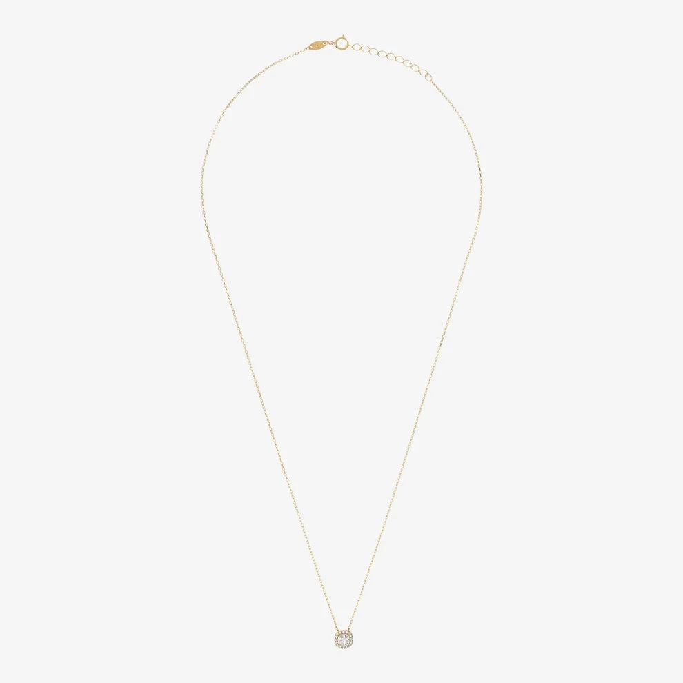 Collana Milor donna Catena Forzatina con Pendente Punto Luce e Cubic Zirconia Oro 375