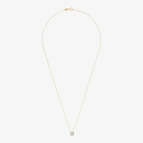 Collana Milor donna Catena Forzatina con Pendente Punto Luce e Cubic Zirconia Oro 375
