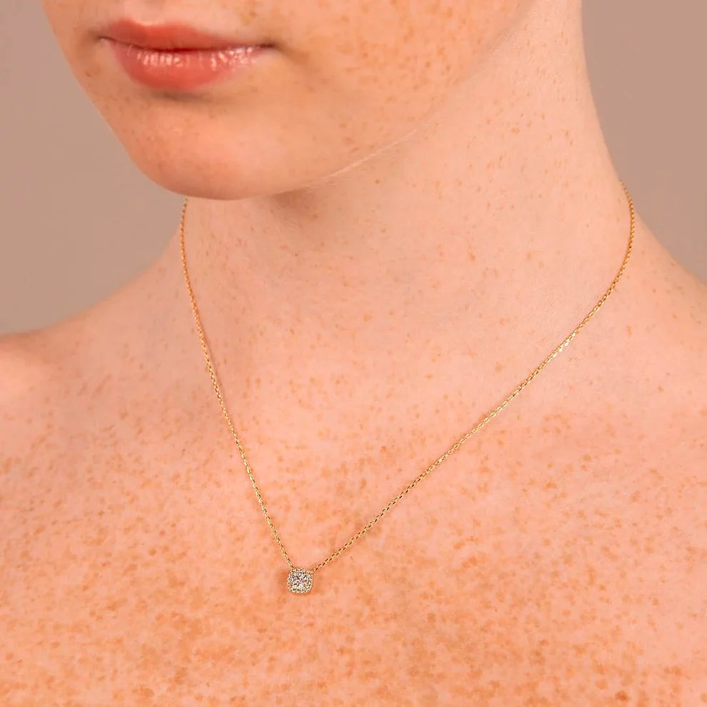 Collana Milor donna Catena Forzatina con Pendente Punto Luce e Cubic Zirconia Oro 375