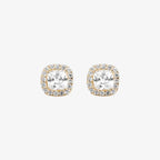 Orecchini a lobo Milor donna Quadrati con Cubic Zirconia Oro 375