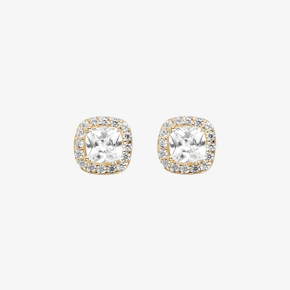 Orecchini a lobo Milor donna Quadrati con Cubic Zirconia Oro 375