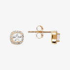Orecchini a lobo Milor donna Quadrati con Cubic Zirconia Oro 375