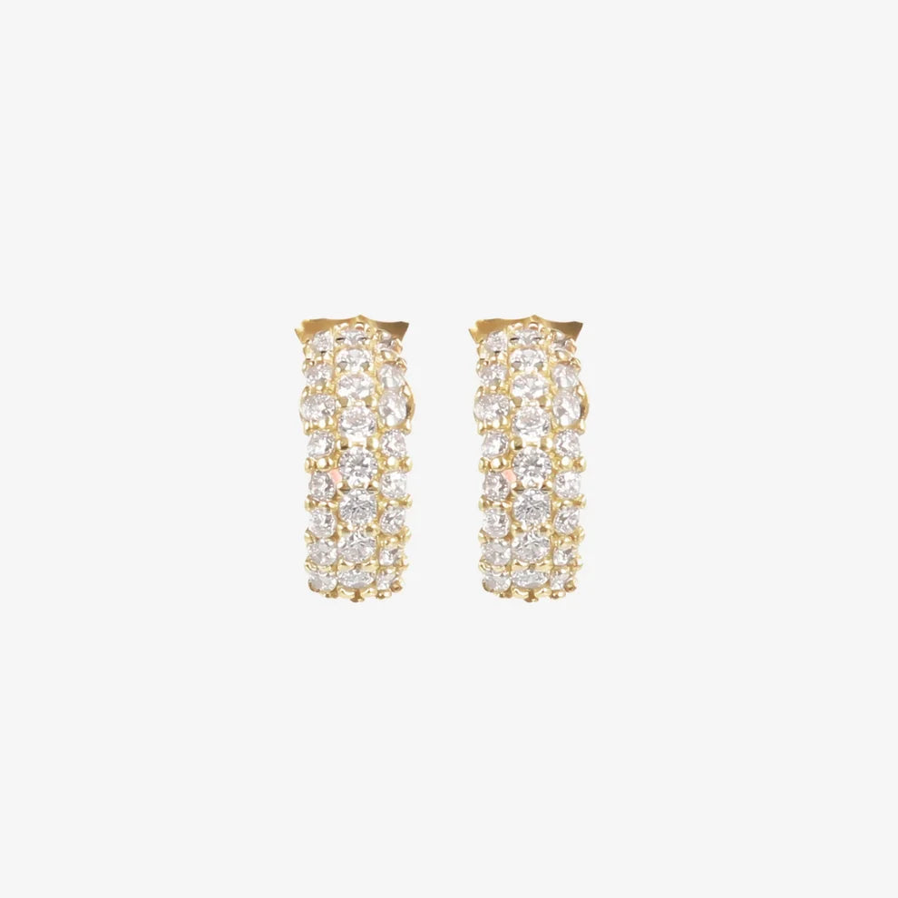 Orecchini Milor donna Semi cerchio Pavé Oro 375