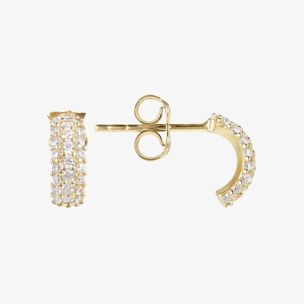 Orecchini Milor donna Semi cerchio Pavé Oro 375
