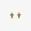 Orecchini a lobo Milor donna Croce con Cubic Zirconia Oro 375