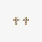 Orecchini a lobo Milor donna Croce con Cubic Zirconia Oro 375