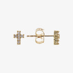 Orecchini a lobo Milor donna Croce con Cubic Zirconia Oro 375