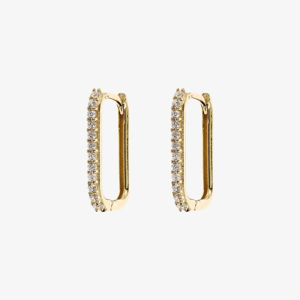 Orecchini Milor donna Rettangolari con Cubic Zirconia Oro 375