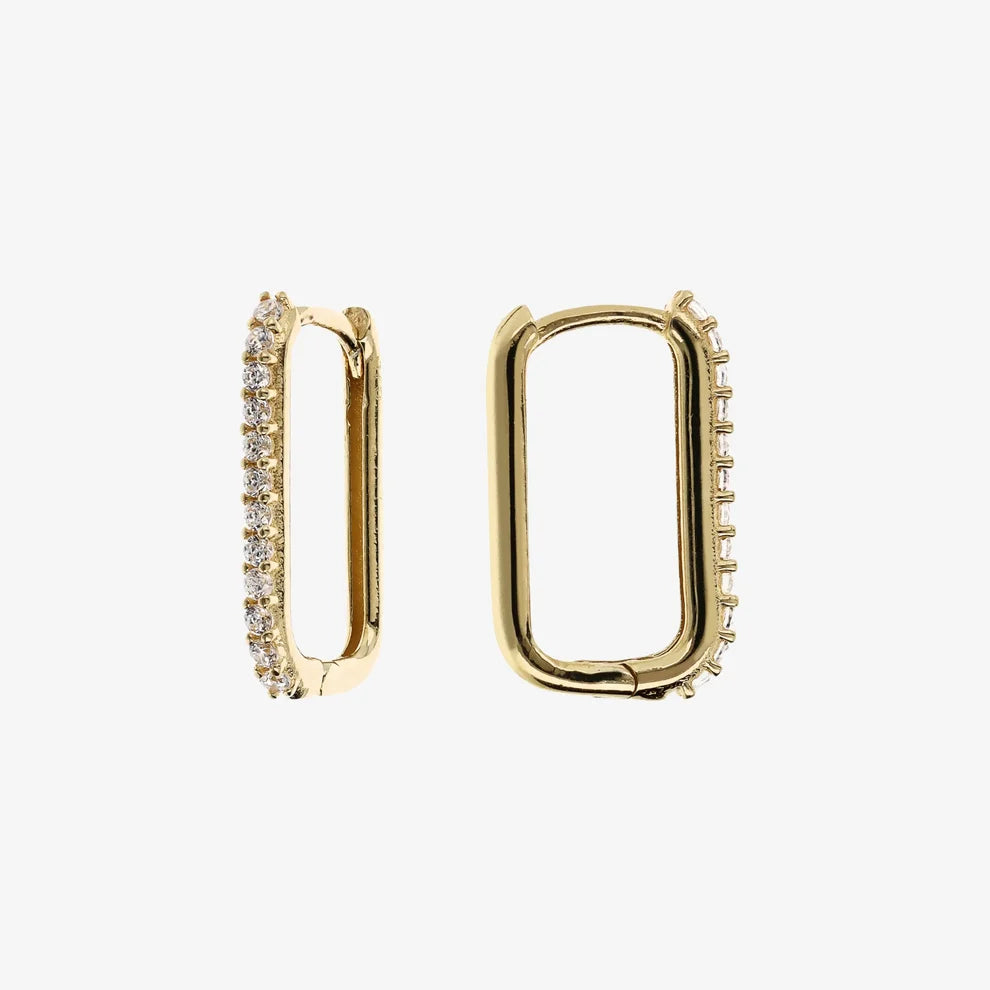 Orecchini Milor donna Rettangolari con Cubic Zirconia Oro 375
