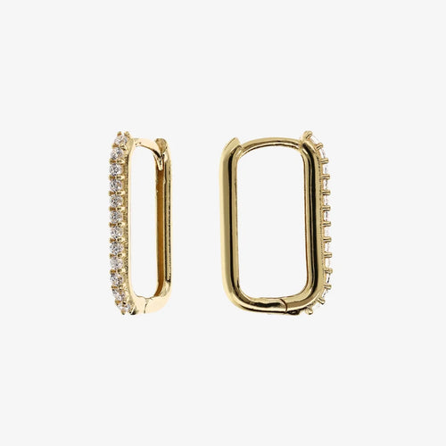 Orecchini Milor donna Rettangolari con Cubic Zirconia Oro 375