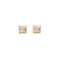 Orecchini a lobo Milor donna Quadrati con Cubic Zirconia Oro 375