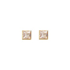 Orecchini a lobo Milor donna Quadrati con Cubic Zirconia Oro 375