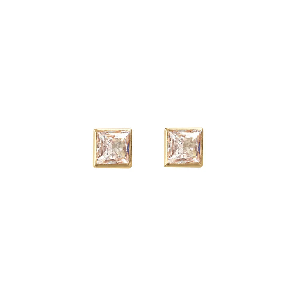Orecchini a lobo Milor donna Quadrati con Cubic Zirconia Oro 375
