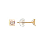 Orecchini a lobo Milor donna Quadrati con Cubic Zirconia Oro 375