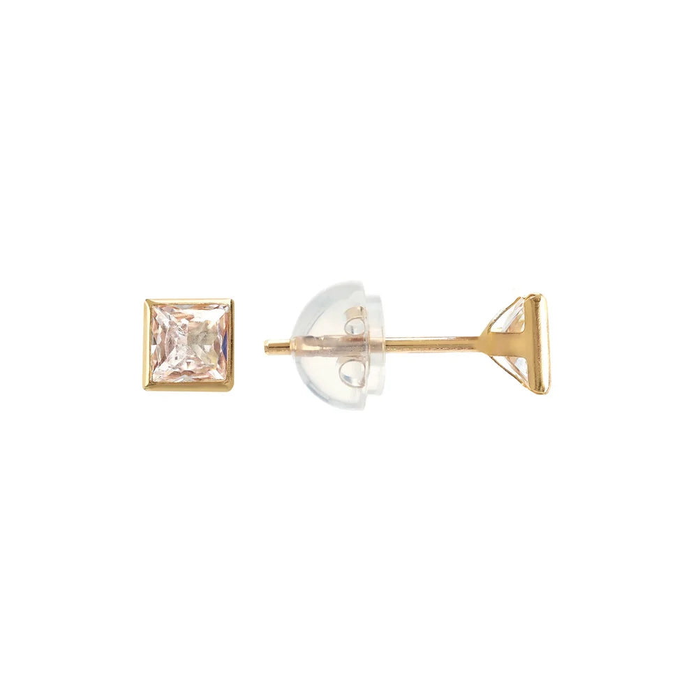Orecchini a lobo Milor donna Quadrati con Cubic Zirconia Oro 375