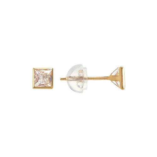 Orecchini a lobo Milor donna Quadrati con Cubic Zirconia Oro 375