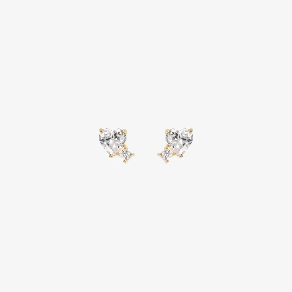 Orecchini a lobo Milor donna Cuore e Punto Luce in Cubic Zirconia Oro 375