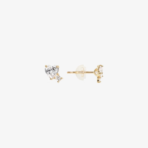 Orecchini a lobo Milor donna Cuore e Punto Luce in Cubic Zirconia Oro 375