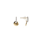 Orecchini a lobo Milor donna Oro 375 con Top Pavé in Cubic Zirconia e Ciondolo Disco