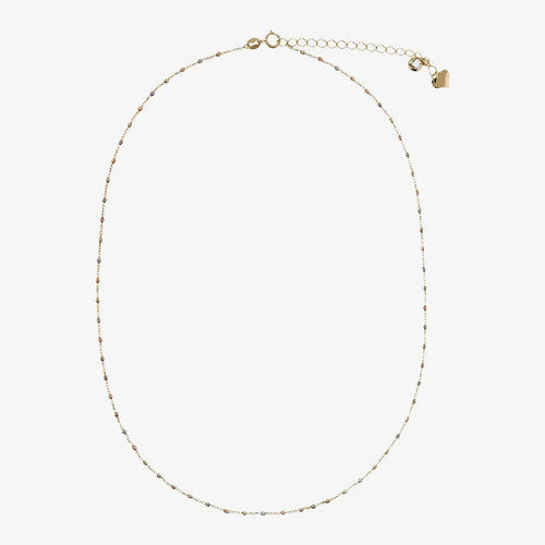 Collana Milor donna Girocollo Oro 375 con Microbead Tricolori Diamantate