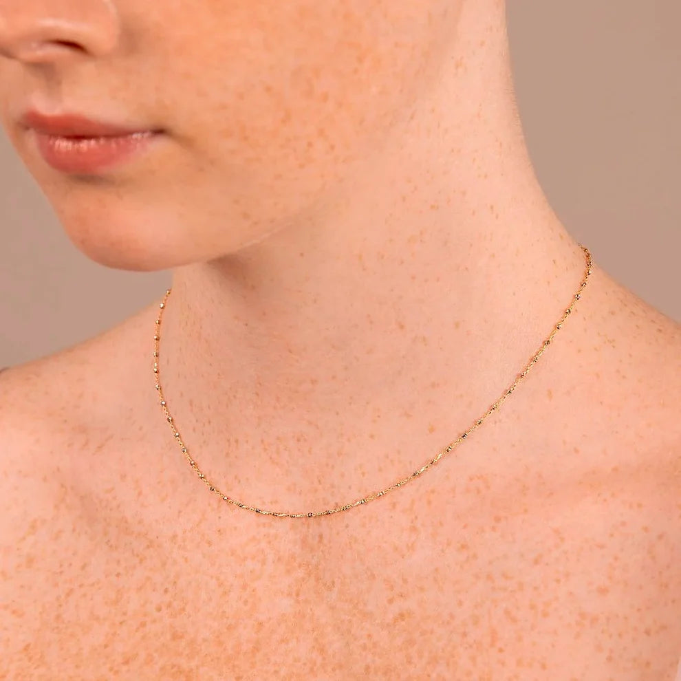 Collana Milor donna Girocollo Oro 375 con Microbead Tricolori Diamantate