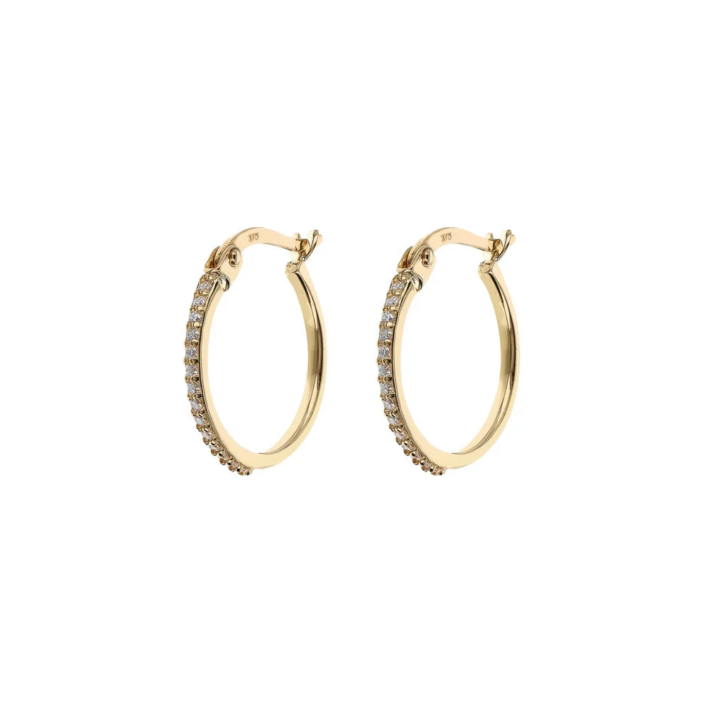 Orecchini Milor donna Cerchio Oro 375 con Punti Luce in Cubic Zirconia