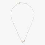 Collana Milor donna Girocollo Maglia Brillantina in Oro 375 con Quadrifoglio in Pietra Naturale