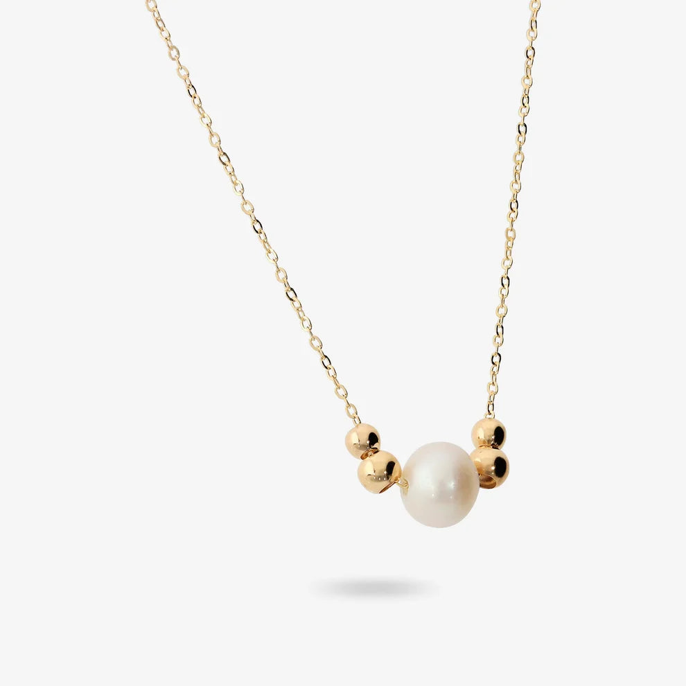Collana Milor donna Perla Bianca d'Acqua Dolce Oro 375