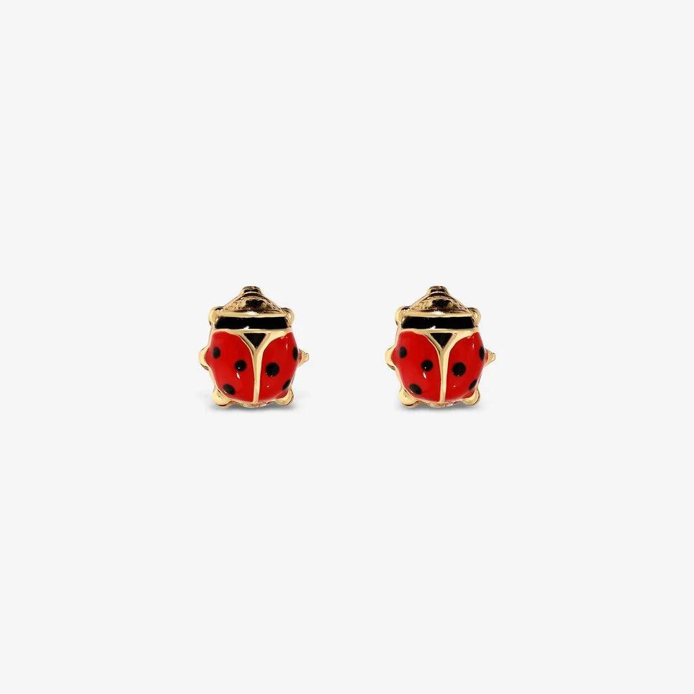 Orecchini Milor donna Coccinella smaltata Oro 375